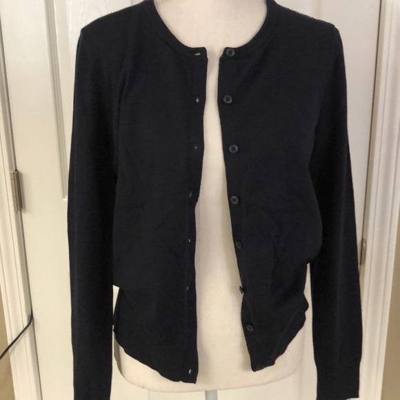 Loft: NWT: navy cardigan w/slinky back. - Picture 1 of 5